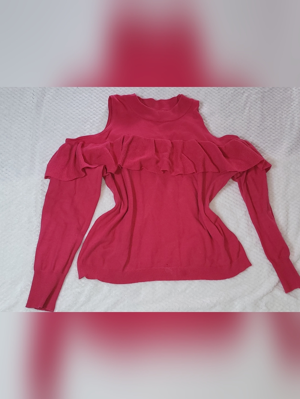 Cold shoulder long sleeve knit sweater